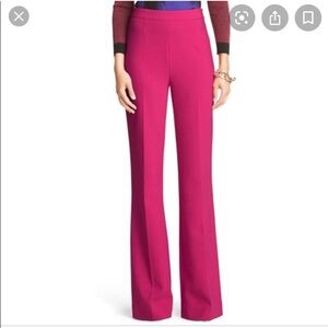 Diane Von Furstenberg Joan Wide Leg Pants Trouser Fuchsia Pink Flare Women Sz 6
